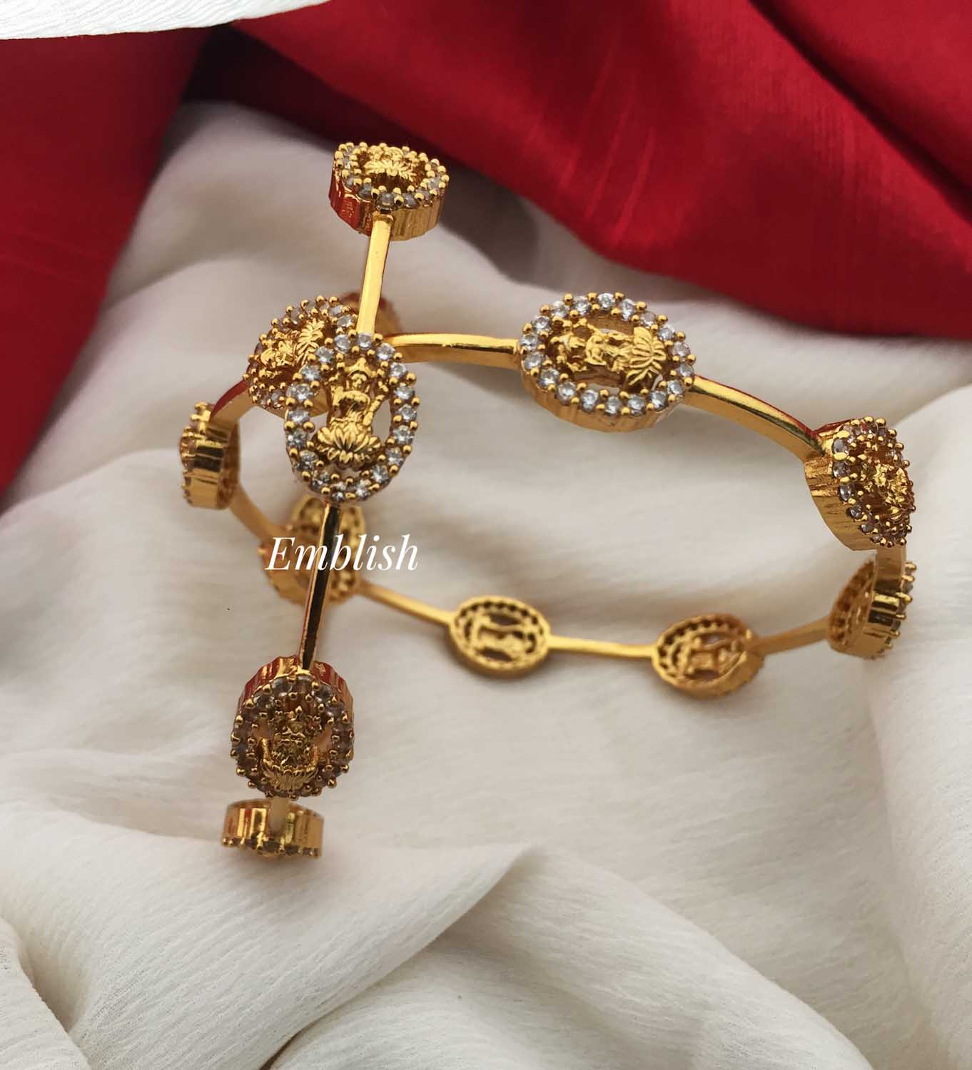 Lakshmi Ad stones sleek bangles